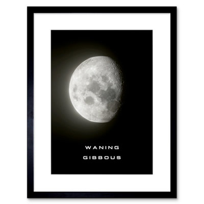 Artery8 Wall Art Print Phases Of The Moon Astronomy Waning Gibbous Lunar Space Poster Artwork Framed 9X7 Inch from B&Q