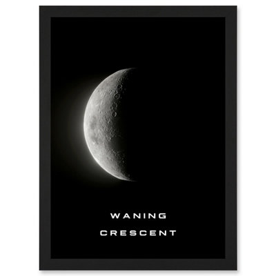 Artery8 Phases Of The Moon Astronomy Waning Crescent Lunar Space Poster Wall Art PrintA4 Size from B&Q