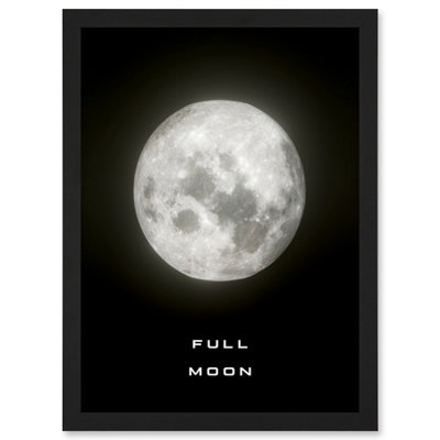 B&Q -  Phases Of The Moon Astronomy Full Moon Lunar Space Poster Wall Art PrintA4 Size