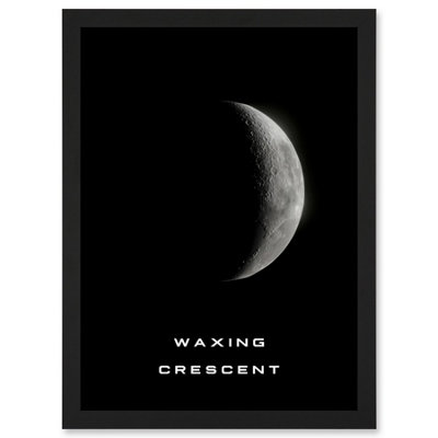 Artery8 Phases Of The Moon Astronomy Waxing Crescent Lunar Space Poster Wall Art PrintA4 Size from B&Q