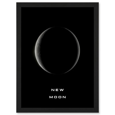 B&Q -  Phases Of The Moon Astronomy New Moon Lunar Space Poster Wall Art PrintA4 Size