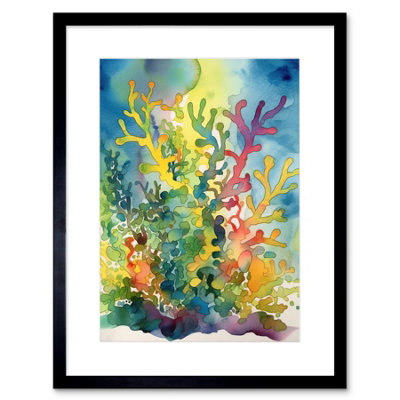 Artery8 Wall Art Print Staghorn Coral Reef Folk Artwork Framed 9X7 Inch from B&Q