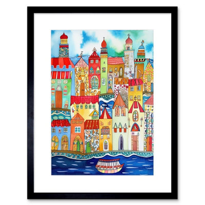 Artery8 Wall Art Print Tangier Morocco Folk Artwork Framed 9X7 Inch from B&Q