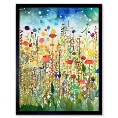 Artery8 Framed Wall Art Wildflower Meadow Folk12X16 Inch from B&Q