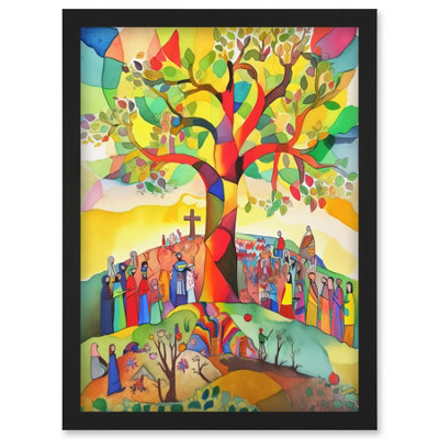 Artery8 The Sermon On The Mount Jesus Folk Art Bible Wall Art PrintA4 Size from B&Q