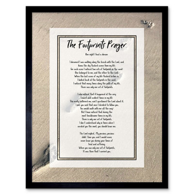 Artery8 God Jesus Footprints In The Sand Poem Motivation 12X16" Framed Wall Art Print from B&Q