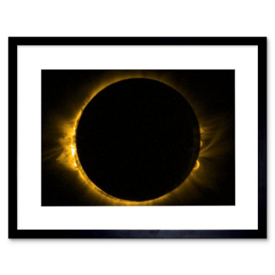 Artery8 Wall Art Print Esa Proba-2 View Of Europe's Solar Eclipse Artwork Framed 9X7 Inch from B&Q