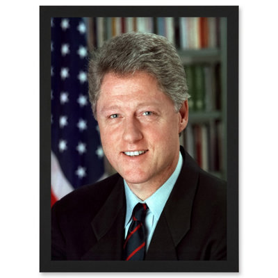 Artery8 Us President Bill Clinton Portrait Photo Wall Art PrintA4 Size from B&Q