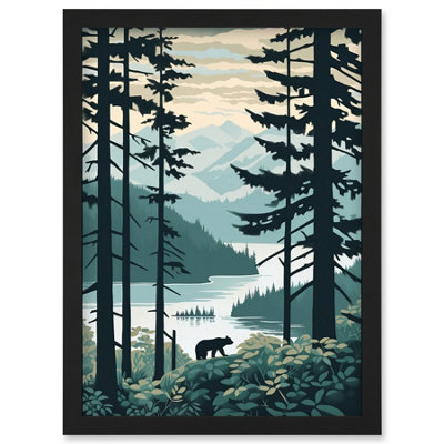Artery8 Great Bear Rainforest Coastal Mountain Landscape Wall Art PrintA4 Size from B&Q