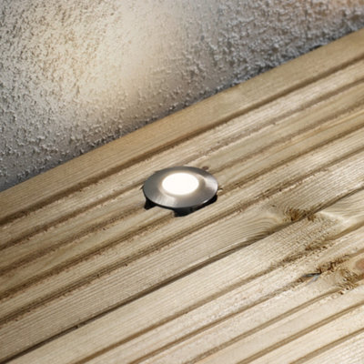Litecraft Recessed Brushed Steel Warm White Led Outdoor Decking Lights from B&Q