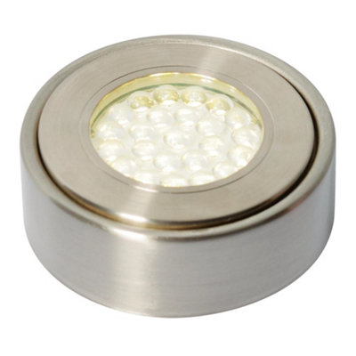 LITECRAFT Laghetto Under Cabinet Lights Circular Kitchen Fitting - Satin Nickel (Single) - Image 3