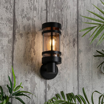 Litecraft Fowler Black And Brass Mesh Outdoor Wall Light from B&Q