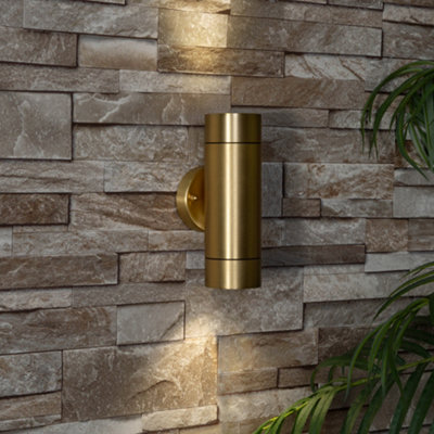 Litecraft Talon Brass Up And Down Outdoor Wall Light from B&Q