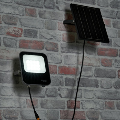 Litecraft Dwight Grey 50W Led Solar Outdoor Flood Light from B&Q