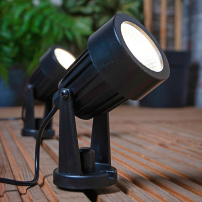 Litecraft Sitka Black 3W Led Outdoor 4 X Spike Light Kit from B&Q