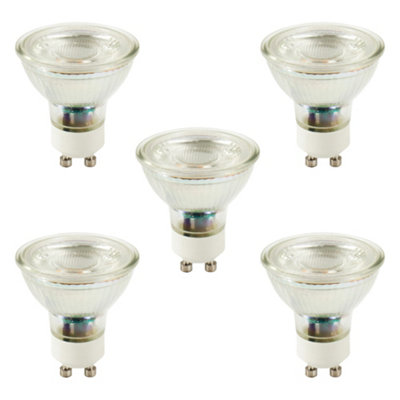 B&Q -  Gu10 5W Pack Of 5 Warm White Led Light Bulbs