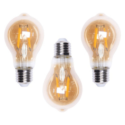 BHS Lighting Pack of 4W Vintage E27 Edison Screw LED Bulbs in Gold - Image 4