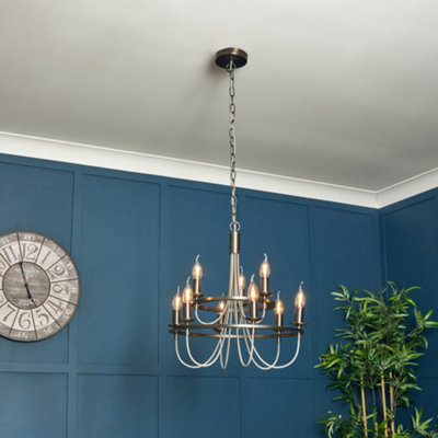 B&Q -  Fredericka Pewter 9 Light Ceiling Pendant