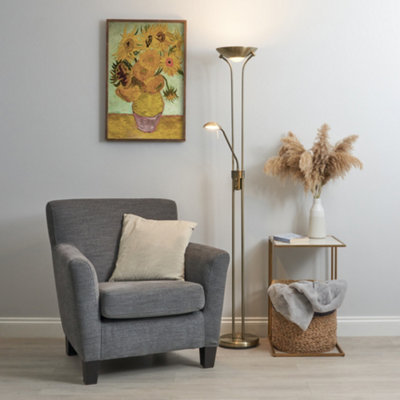 Litecraft Mother & Child Antique Brass Led Floor Lamp