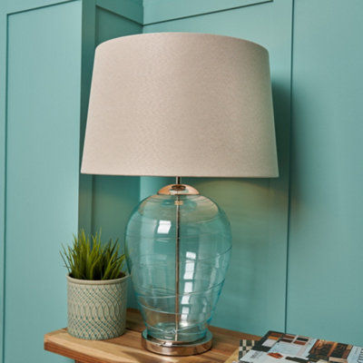 Litecraft Visconte Sarno Blue Table Lamp from B&Q
