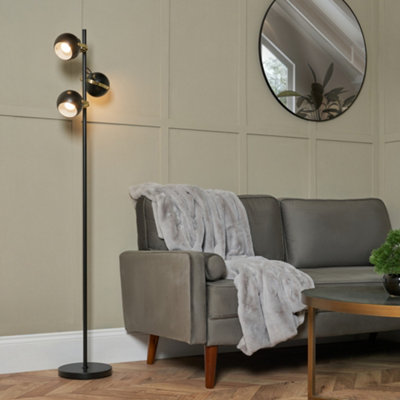 Litecraft Eyeball 3 Light Matte Black Adjustable Floor Lamp B&Q