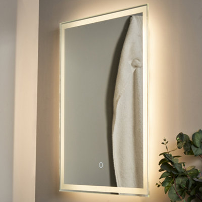 Litecraft Dux 25 Watt Rectangle Bathroom Mirror With Touch DemistSilver