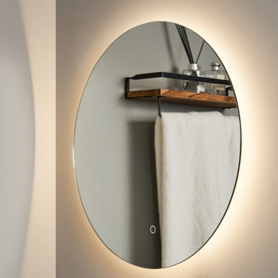 Litecraft Hay 20 Watt Round Bathroom Mirror With Touch DemistSilver