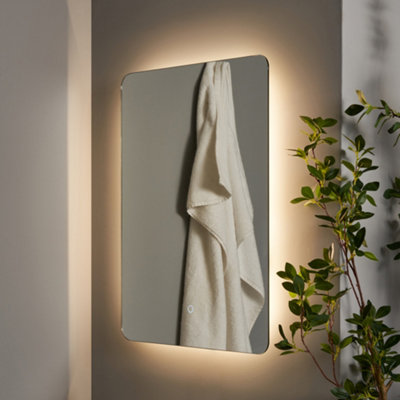 Litecraft Tow 25 Watt Rectangle Bathroom Mirror With Touch DemistSilver
