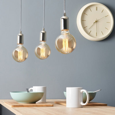 Litecraft 3 Pack Industrial Style Satin Nickel Cable Kits With Herringbone Cable from B&Q