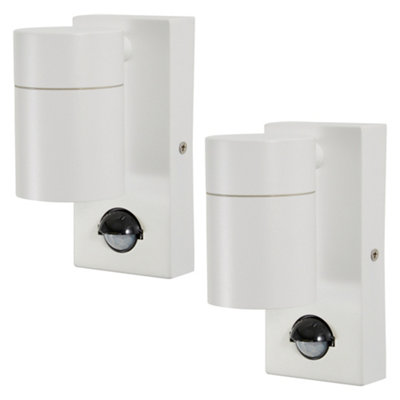 Litecraft 2 Pack Kenn White Outdoor Wall Lights With Pir Sensors from B&Q