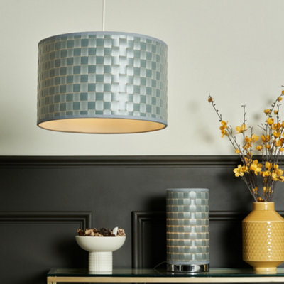 B&Q -  Sovin Silver Table Lamp With Easy Fit Light Shade