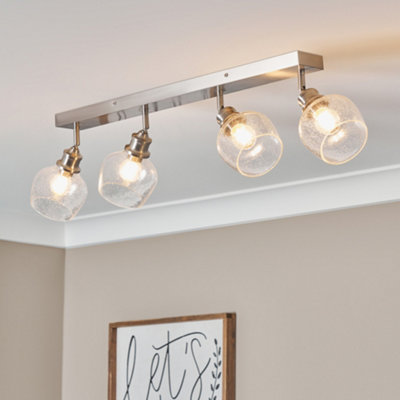 B&Q -  Avril Satin Nickel 4 Light Ceiling Spotlight Bar