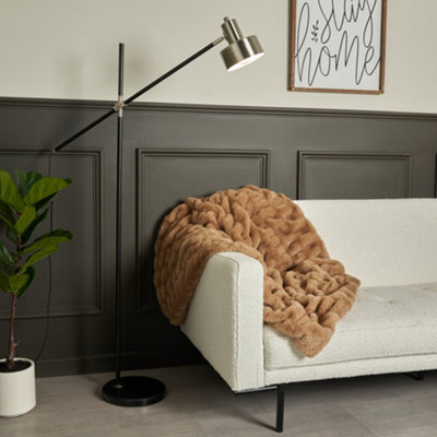 Litecraft Russ Nickel & Marble Cantilever Floor Lamp from B&Q