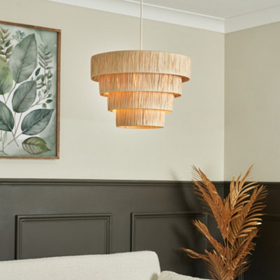 Litecraft Viera Natural Raffia Easy Fit Lamp Shade from B&Q