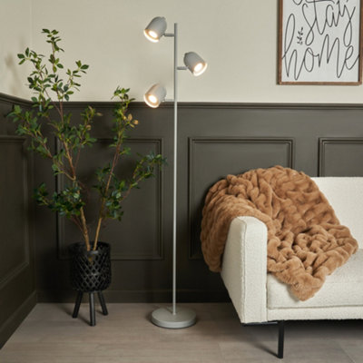 Litecraft Harry Grey 3 Light Task Floor Lamp from B&Q