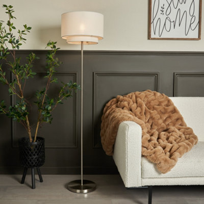 Litecraft Jayne Chrome Floor Lamp With White Shade from B&Q