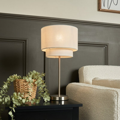 Litecraft Jayne Chrome Table Lamp With White Shade from B&Q