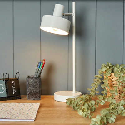 Litecraft Alyssa White 1 Light Task Table Lamp from B&Q