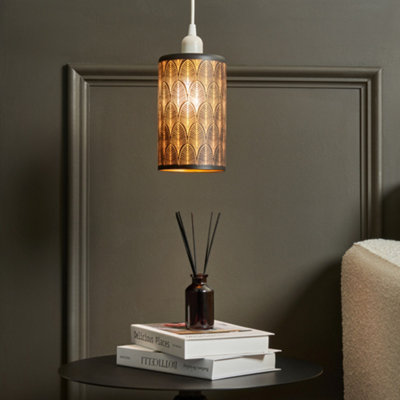Litecraft Patty Black Patterned Easy Fit Lamp Shade from B&Q