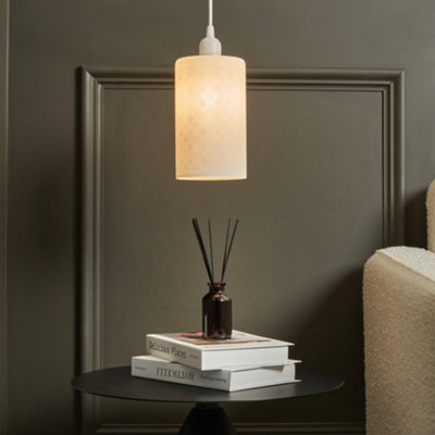 Litecraft Patty White Patterned Easy Fit Lamp Shade from B&Q