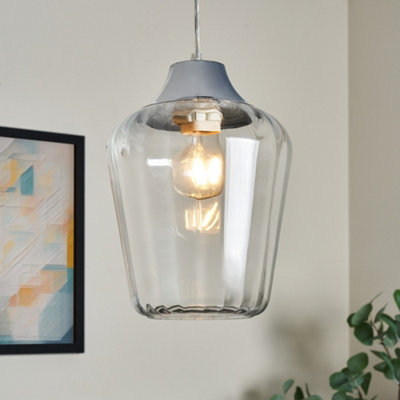 Litecraft Alia Chrome Easy Fit Lamp Shade from B&Q