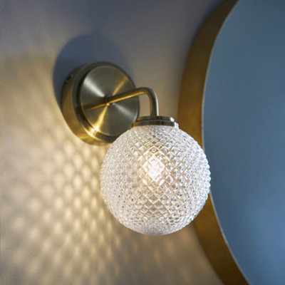B&Q -  Merrilyn Antique Brass Bathroom Wall Light