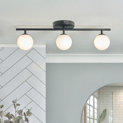 B&Q -  Eloise 3 Light Black Bathroom Spotlight Bar - Image 3