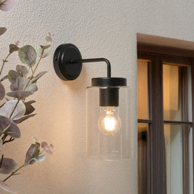 Litecraft Cassia Black Outdoor Wall Light from B&Q
