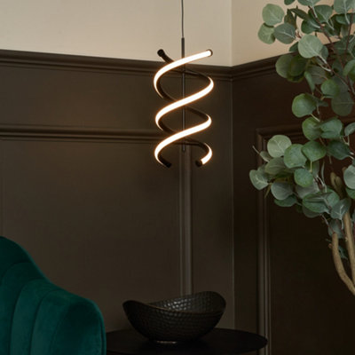 Litecraft Denny Black Led Spiral Ceiling Pendant Light from B&Q