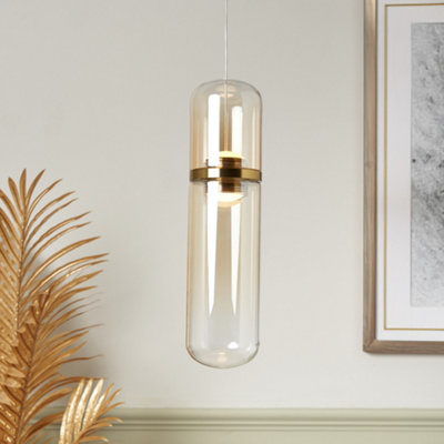 Litecraft Visconte Bjorn Champagne Led Glass Ceiling Pendant Light from B&Q