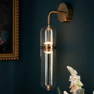 Litecraft Visconte Bjorn Champagne Led Glass Wall Light from B&Q