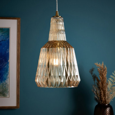 Litecraft Visconte Mikael Champagne Glass Ceiling Pendant Light from B&Q