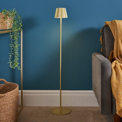 Litecraft Gold Elowen Led Rechargeable Floor Lamp B&Q
