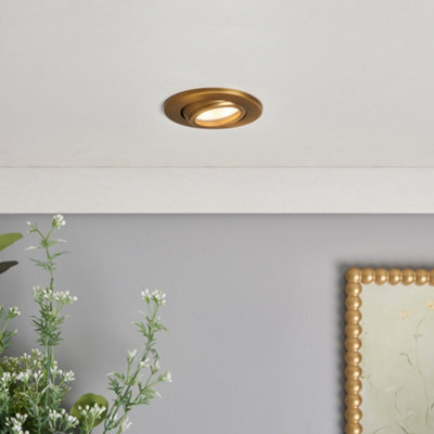 Litecraft Bronze Marlowe Round Ip65 Fire Rated Tiltable Bathroom Downlight Size 30